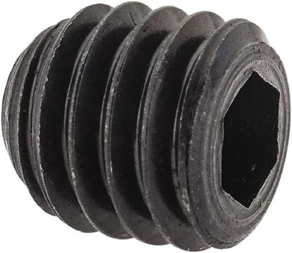 Unbrako - 3/8-16 UNC, 3/8" OAL, Cup Point Set Screw - Grade 8 Alloy Steel, 3/16" Key - Eagle Tool & Supply