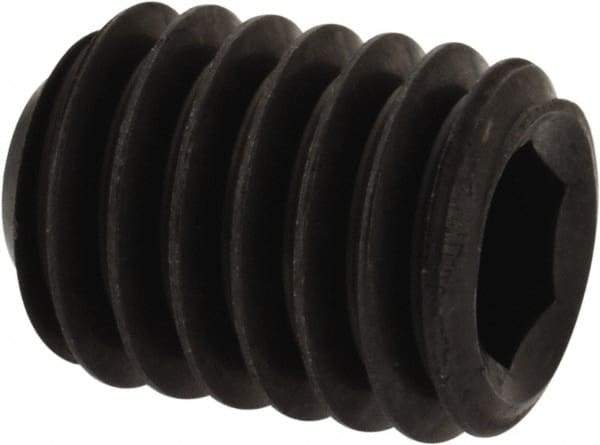 Unbrako - 3/8-16 UNC, 1/2" OAL, Cup Point Set Screw - Grade 8 Alloy Steel, 3/16" Key - Eagle Tool & Supply