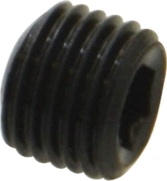 Unbrako - 3/8-24 UNF, 5/16" OAL, Cup Point Set Screw - Grade 8 Alloy Steel, 3/16" Key - Eagle Tool & Supply