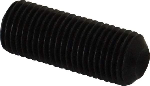 Unbrako - 3/8-24 UNF, 1" OAL, Cup Point Set Screw - Grade 8 Alloy Steel, 3/16" Key - Eagle Tool & Supply