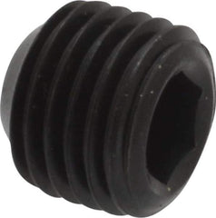 Unbrako - 7/16-20 UNF, 3/8" OAL, Cup Point Set Screw - Grade 8 Alloy Steel, 7/32" Key - Eagle Tool & Supply
