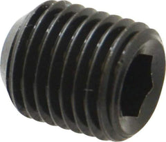 Unbrako - 7/16-20 UNF, 1/2" OAL, Cup Point Set Screw - Grade 8 Alloy Steel, 7/32" Key - Eagle Tool & Supply