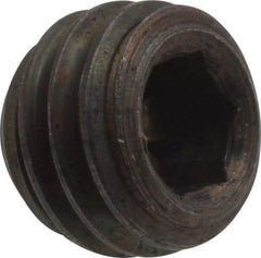 Unbrako - 1/2-13 UNC, 3/8" OAL, Cup Point Set Screw - Grade 8 Alloy Steel, 1/4" Key - Eagle Tool & Supply