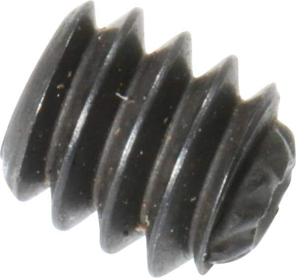 Unbrako - #4-40 UNC, 1/8" OAL, Knurled Cup Point Set Screw - Grade 8 Steel, 0.05" Key - Eagle Tool & Supply