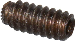 Unbrako - #4-40 UNC, 1/4" OAL, Knurled Cup Point Set Screw - Grade 8 Alloy Steel, 1/2" Key - Eagle Tool & Supply