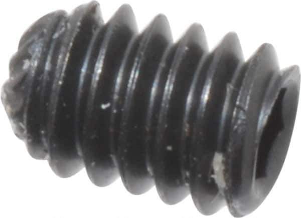 Unbrako - #5-40 UNC, 3/16" OAL, Knurled Cup Point Set Screw - Grade 8 Alloy Steel, 1/16" Key - Eagle Tool & Supply