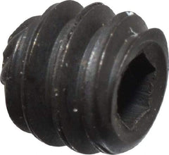 Unbrako - #6-32 UNC, 1/8" OAL, Knurled Cup Point Set Screw - Grade 8 Alloy Steel, 1/16" Key - Eagle Tool & Supply
