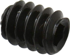Unbrako - #6-32 UNC, 3/16" OAL, Knurled Cup Point Set Screw - Grade 8 Alloy Steel, 1/16" Key - Eagle Tool & Supply