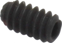 Unbrako - #6-32 UNC, 1/4" OAL, Knurled Cup Point Set Screw - Grade 8 Alloy Steel, 1/16" Key - Eagle Tool & Supply