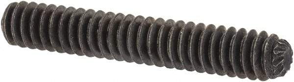 Unbrako - #6-32 UNC, 7/8" OAL, Knurled Cup Point Set Screw - Grade 8 Alloy Steel, 1/16" Key - Eagle Tool & Supply