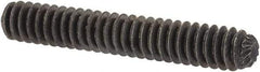 Unbrako - #6-32 UNC, 7/8" OAL, Knurled Cup Point Set Screw - Grade 8 Alloy Steel, 1/16" Key - Eagle Tool & Supply