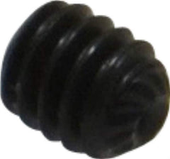 Unbrako - #8-32 UNC, 3/16" OAL, Knurled Cup Point Set Screw - Grade 8 Alloy Steel, 5/64" Key - Eagle Tool & Supply