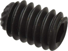 Unbrako - #8-32 UNC, 1/4" OAL, Knurled Cup Point Set Screw - Grade 8 Alloy Steel, 5/64" Key - Eagle Tool & Supply