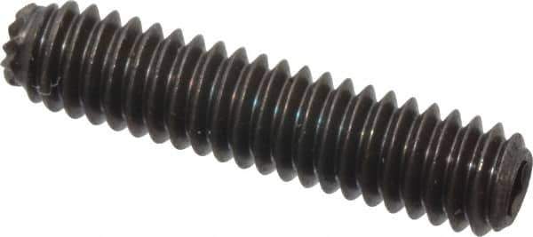 Unbrako - #8-32 UNC, 3/4" OAL, Knurled Cup Point Set Screw - Grade 8 Alloy Steel, 5/64" Key - Eagle Tool & Supply