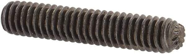 Unbrako - #8-32 UNC, 7/8" OAL, Knurled Cup Point Set Screw - Grade 8 Steel, 5/64" Key - Eagle Tool & Supply