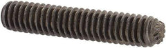 Unbrako - #8-32 UNC, 7/8" OAL, Knurled Cup Point Set Screw - Grade 8 Steel, 5/64" Key - Eagle Tool & Supply