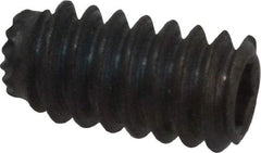 Unbrako - #10-24 UNC, 3/8" OAL, Knurled Cup Point Set Screw - Grade 8 Alloy Steel, 3/32" Key - Eagle Tool & Supply