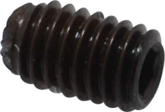 Unbrako - #10-32 UNF, 5/16" OAL, Knurled Cup Point Set Screw - Grade 8 Alloy Steel, 3/32" Key - Eagle Tool & Supply