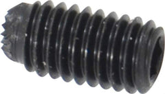 Unbrako - #10-32 UNF, 3/8" OAL, Knurled Cup Point Set Screw - Grade 8 Alloy Steel, 3/32" Key - Eagle Tool & Supply