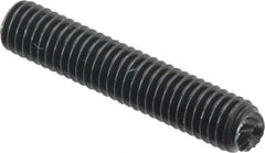 Unbrako - #10-32 UNF, 1" OAL, Knurled Cup Point Set Screw - Grade 8 Alloy Steel, 3/32" Key - Eagle Tool & Supply