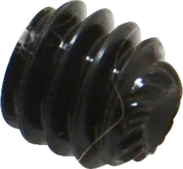 Unbrako - 1/4-20 UNC, 1/4" OAL, Knurled Cup Point Set Screw - Grade 8 Alloy Steel, 1/8" Key - Eagle Tool & Supply