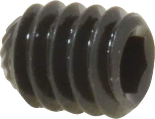 Unbrako - 1/4-20 UNC, 5/16" OAL, Knurled Cup Point Set Screw - Grade 8 Alloy Steel, 1/8" Key - Eagle Tool & Supply