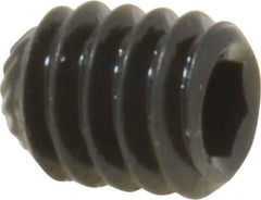 Unbrako - 1/4-20 UNC, 5/16" OAL, Knurled Cup Point Set Screw - Grade 8 Alloy Steel, 1/8" Key - Eagle Tool & Supply