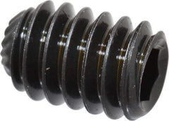 Unbrako - 1/4-20 UNC, 3/8" OAL, Knurled Cup Point Set Screw - Grade 8 Alloy Steel, 1/8" Key - Eagle Tool & Supply