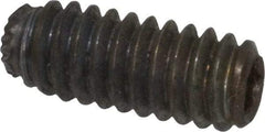 Unbrako - 1/4-20 UNC, 5/8" OAL, Knurled Cup Point Set Screw - Grade 8 Alloy Steel, 1/8" Key - Eagle Tool & Supply