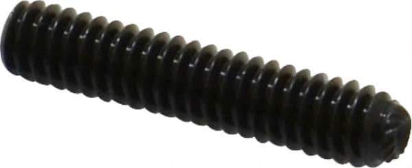 Unbrako - 1/4-20 UNC, 1-1/4" OAL, Knurled Cup Point Set Screw - Grade 8 Alloy Steel, 1/8" Key - Eagle Tool & Supply