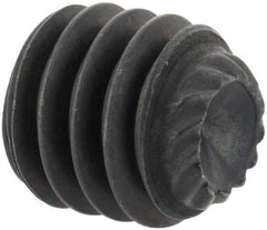Unbrako - 5/16-18 UNC, 5/16" OAL, Knurled Cup Point Set Screw - Grade 8 Alloy Steel, 5/32" Key - Eagle Tool & Supply
