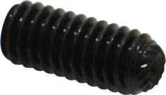 Unbrako - 5/16-18 UNC, 3/4" OAL, Knurled Cup Point Set Screw - Grade 8 Alloy Steel, 5/32" Key - Eagle Tool & Supply