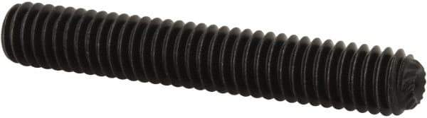Unbrako - 5/16-18 UNC, 2" OAL, Knurled Cup Point Set Screw - Grade 8 Alloy Steel, 5/32" Key - Eagle Tool & Supply