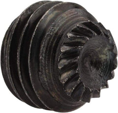 Unbrako - 5/16-24 UNF, 1/4" OAL, Knurled Cup Point Set Screw - Grade 8 Alloy Steel, 5/32" Key - Eagle Tool & Supply