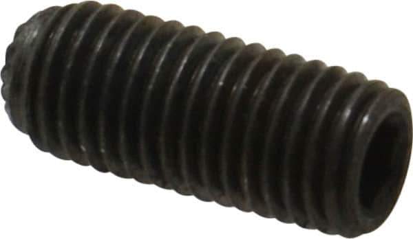 Unbrako - 5/16-24 UNF, 3/4" OAL, Knurled Cup Point Set Screw - Grade 8 Alloy Steel, 5/32" Key - Eagle Tool & Supply