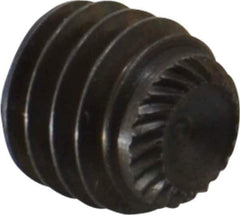 Unbrako - 3/8-16 UNC, 3/8" OAL, Knurled Cup Point Set Screw - Grade 8 Alloy Steel, 3/16" Key - Eagle Tool & Supply