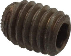 Unbrako - 3/8-16 UNC, 1/2" OAL, Knurled Cup Point Set Screw - Grade 8 Alloy Steel, 3/16" Key - Eagle Tool & Supply