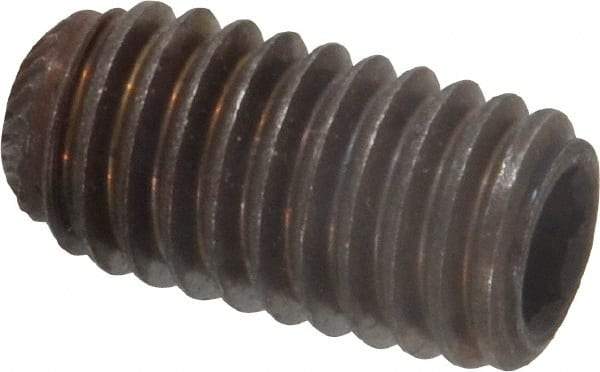 Unbrako - 3/8-16 UNC, 3/4" OAL, Knurled Cup Point Set Screw - Grade 8 Alloy Steel, 3/16" Key - Eagle Tool & Supply