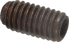 Unbrako - 3/8-16 UNC, 3/4" OAL, Knurled Cup Point Set Screw - Grade 8 Alloy Steel, 3/16" Key - Eagle Tool & Supply
