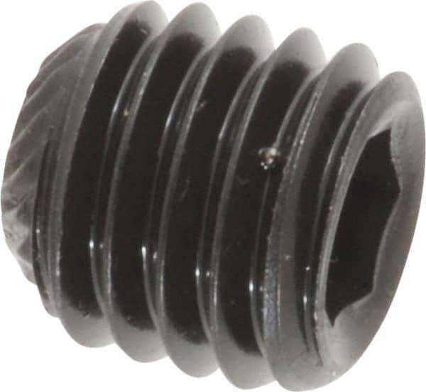 Unbrako - 1/2-13 UNC, 1/2" OAL, Knurled Cup Point Set Screw - Grade 8 Alloy Steel, 1/4" Key - Eagle Tool & Supply