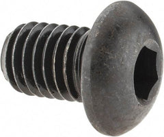 Made in USA - 1/2-13 UNC Hex Socket Drive, Button Screw - Alloy Steel, Black Oxide Finish, Fully Threaded, 3/4" Length Under Head - Eagle Tool & Supply