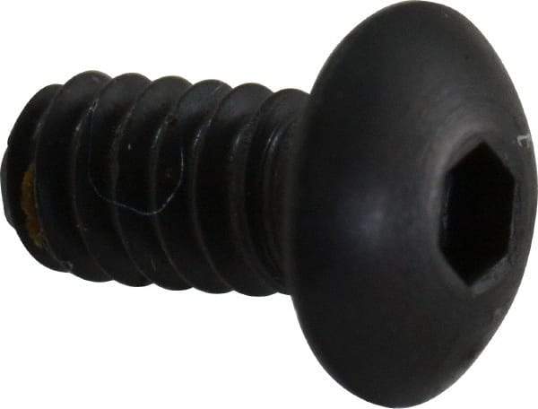 Unbrako - #4-40 UNC Hex Socket Drive, Button Screw - Alloy Steel, Black Oxide Finish, 1/4" Length Under Head - Eagle Tool & Supply