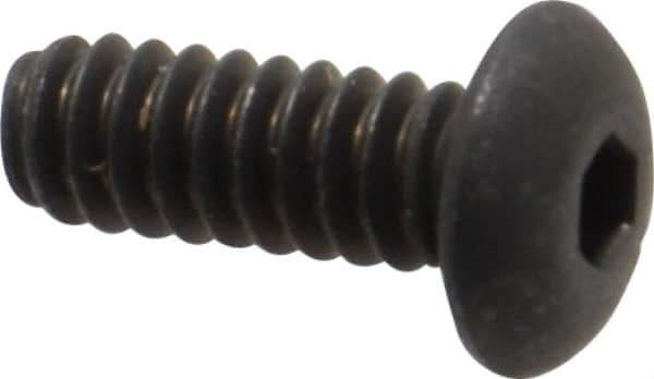Unbrako - #6-32 UNC Hex Socket Drive, Button Screw - Alloy Steel, Black Oxide Finish, 3/8" Length Under Head - Eagle Tool & Supply