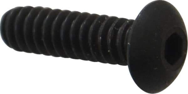 Unbrako - #6-32 UNC Hex Socket Drive, Button Screw - Alloy Steel, Black Oxide Finish, 1/2" Length Under Head - Eagle Tool & Supply