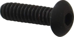 Unbrako - #6-32 UNC Hex Socket Drive, Button Screw - Alloy Steel, Black Oxide Finish, 1/2" Length Under Head - Eagle Tool & Supply