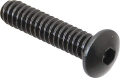 Unbrako - #6-32 UNC Hex Socket Drive, Button Screw - Alloy Steel, Black Oxide Finish, 5/8" Length Under Head - Eagle Tool & Supply