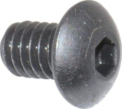 Unbrako - #8-32 UNC Hex Socket Drive, Button Screw - Alloy Steel, Black Oxide Finish, 1/4" Length Under Head - Eagle Tool & Supply