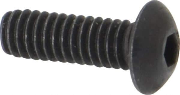 Unbrako - #8-32 UNC Hex Socket Drive, Button Screw - Alloy Steel, Black Oxide Finish, 1/2" Length Under Head - Eagle Tool & Supply