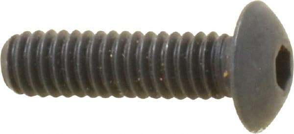 Unbrako - #8-32 UNC Hex Socket Drive, Button Screw - Alloy Steel, Black Oxide Finish, 5/8" Length Under Head - Eagle Tool & Supply
