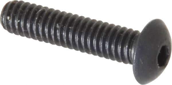 Unbrako - #8-32 UNC Hex Socket Drive, Button Screw - Alloy Steel, Black Oxide Finish, 3/4" Length Under Head - Eagle Tool & Supply